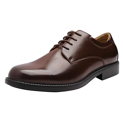 Bruno Marc Men's Dress Oxford Shoes Classic Lace Up Formal Shoes,Size 6.5W,Dark Brown,DOWNINGWIDE-02