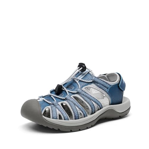 DREAM PAIRS Womens Closed Toe Hiking Summer Outdoor Sport Athletic Sandals,Size 5,Navy,160912-W