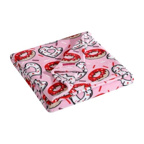 Betsey Johnson - Blanket, Buttery-Soft Throw Blanket for Couch or Bed, Boldly Plush & Oversized Bedding (Donut Hearts Pink, 50" x 70")