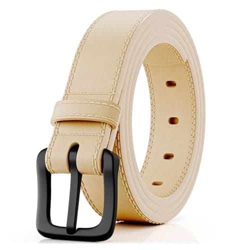 ITAY Metal Free Hypoallergenic Leather TSA Belt Strap, Adjustable Nickel Free Mens Belt, Non Metal Belts for Men, Strudy Airport Friendly TSA Belts for Men
