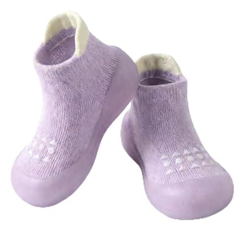 Hstyle Baby Walking Sock Shoes Toddler Infant Slippers Purple 6-9 Month