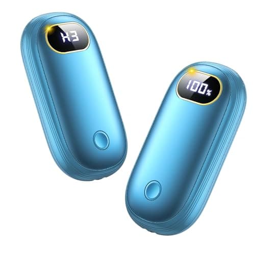 Electric Hand Warmers Rechargeable with Flashlight, LED Display, 17Hrs Warmth, Dual-Side 4 Levels Fast Heating Portable Pocket Heater for Hunting, Camping, Golf, Outdoor, Gifts for Women/Men