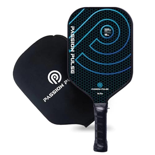 Passion Pulse V6 Pro Pickleball Paddle, Black/Blue, 16mm Carbon Fiber