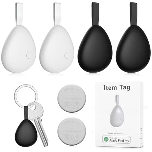 [Apple MFi Certified] Air Tracker Tags 4 Pack (iOS Only), Bluetooth Tracker for Apple Find My, Replaceable Battery, Key Finder and Item Locator Smart Tag for Keys, Bags, Luggage, Wallet