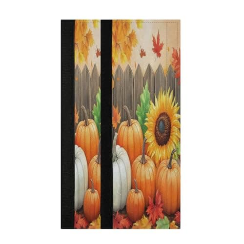 Caikeny Refrigerator Door Handle Covers Maple Sunflowers Pumkins Colorful Autumn 2PCS Kitchen Appliance Handles Door Gloves Cloth for Fridge Oven Dishwasher Microwave Home Decor