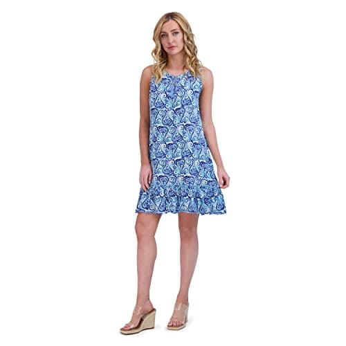 Stella Parker Women's UPF Summer Dress – Casual Lightweight Travel Outfit, Resort Wear Sundress for Beach, Vacation and Easter Dress, Midnight Blue, Small