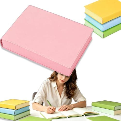 Thickened Color Brick Notebook 720 Pages, A5 Thick 80gsm Pages, Hardcover Journal with PU Leather Cover Solid Color Page, For Office, School, And Note-Taking (Pink)
