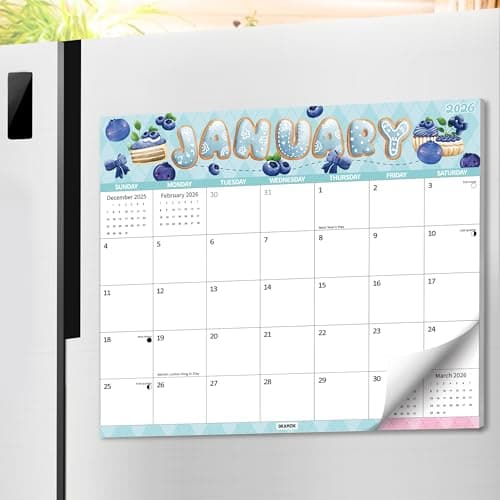 2026-2027 Magnetic Calendar for Refrigerator, 2 Years Fridge Calendar Magnet Runs Until December 2027, 24 Monthly with Fruits Design for Easy Organizing - 13''11.5''