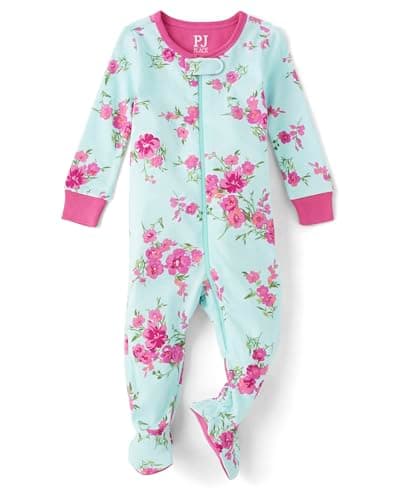 The Children's Place,and Toddler Snug Fit 100% Cotton Zip-Front One Piece Footed Pajama,6-9 MONTHS