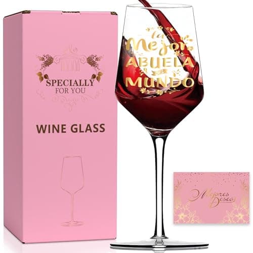 GALOFAY Grandma Wine Glass Gift in Spanish Goblet Set for Grandmother