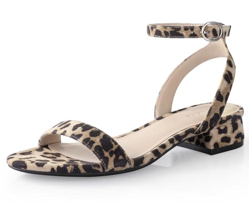 Ankis Black Nude White Gold Women Sandals Comfortable Walking Strappy Open Toe Sandals for Women Dressy Summer 1 Inch Low Block Heel Flat Adjustable Ankle Strap Shoes