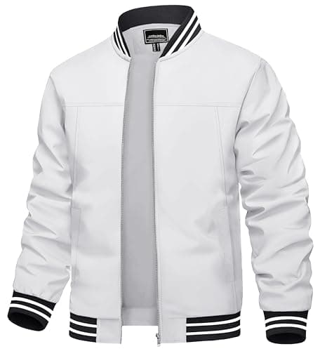 TACVASEN Men Jackets Casual Casual Jackets For Mens Trendy Men's Spring Windbreakers Lightweight Zipper Bomber Harrington Coats
