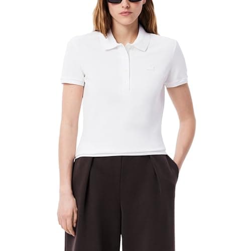 Lacoste WomensL.12.D Slim Fit Stretch Mini Pique PoloDeep White42