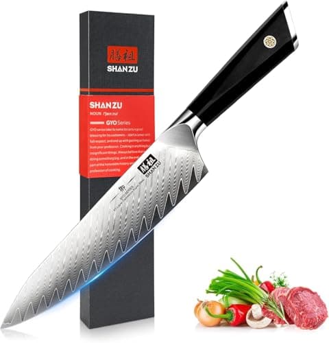 SHAN ZU Damascus Chef Knife 8 inch, 67-Layer High Carbon Steel