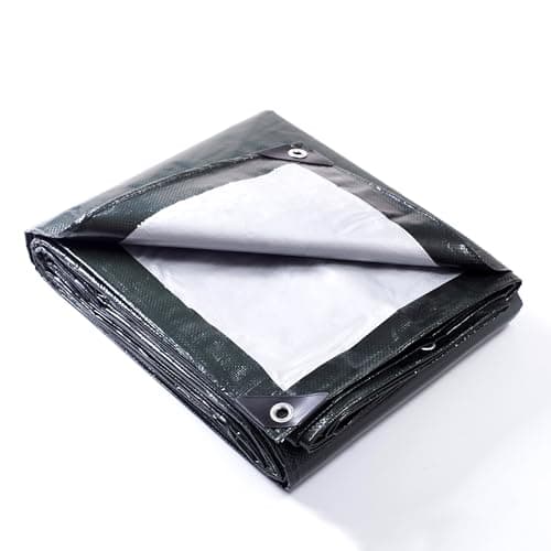 GUARD SHIELD Tarp 16x20 Feet Waterproof Green/Silver Tarps 8Mil Multi Purpose UV Resistant Cover for Outdoor,Camping,Tent,Boats