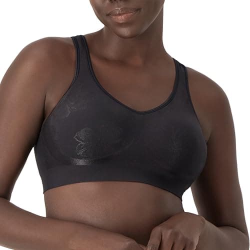 Bali Women's Comfort Revolution Shaping Wirefree Bra DF3488, Black Tropic, Medium