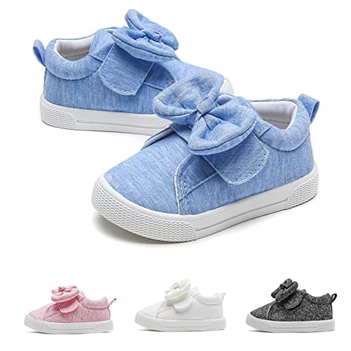 GENGASUN Toddler Girl's Lightweight Sneakers Bowknot Walking Shoes for Kids (Blue, Toddler, Women, 9, Numeric, US Footwear Size System, Medium)