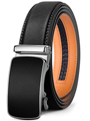 BULLIANT Men's Belt,Slide Ratchet Belt Adjsutable For Men Suit Casual Jeans Gift Boxed,Trim To Fit(Black,42"-48" Waist Adjustable)