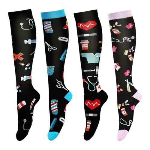 LEOSTEP Compression Socks for Women & Men Circulation,Long Stockings Support for Nurses, Pregnant, Hiking, Riding, Running