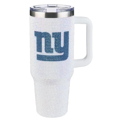 The Memory Company Officially Licensed 40oz White Bling Game Day Tumbler, New York Giants