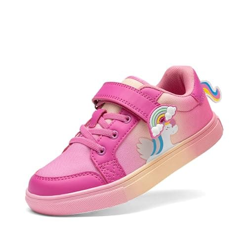 DREAM PAIRS Girls Shoes Toddler Sneakers Rainbow Storybook Casual School Walking Footwear for Toddler/Little Kids,Size 8 Toddler,Hot Pink/Rainbow,SDFS2308K