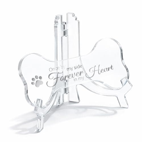 Ptwola Pet Dog Memorial Ornament Remembrance Gifts for Loss of Dog Pet Memorial Dogs Cat Loss Sympathy Gift Acrylic Bone Shape Sign Desk Decor for Dogs Puppy Passing Away Keepsake