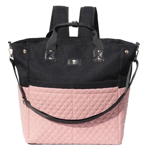 ESVAN Diaper Tote Bag Totepack Backpack Crossbody Bag 3 in 1 for Women Laptop Backpack Multifunctional with Insulated Pockets (Linen Pink)