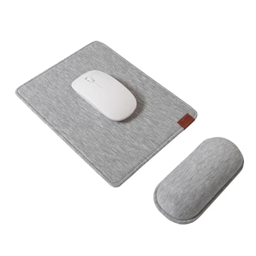 SenseAGE Detachable Ergonomic Mouse Pad with Wrist Rest Support, Adjustable Placement for Pain Relief, Non-Slip Base, for Computer & Laptop, Office Desk Accessories, 9.7 x 7.3 in (Light Grey)