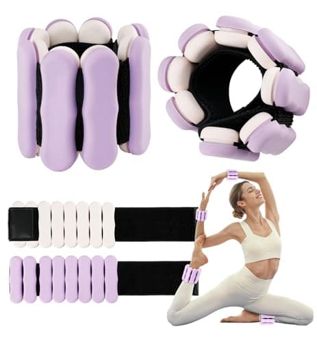 Wrist Weights, Ankle Weights for Women Men Adjustable Arm Weights Wrist Weighted Bracelet for Home Gym Workout Running Yoga Exercise Strength Training Swimming Physical Therapy Purple