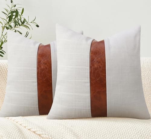 cygnus Beige Linen Throw Pillow Covers 18x18 inch