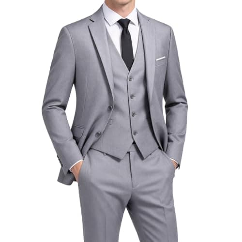 Men's 3 Piece Suit Slim Fit Formal Wedding Business Tuxedo Blazer Pants