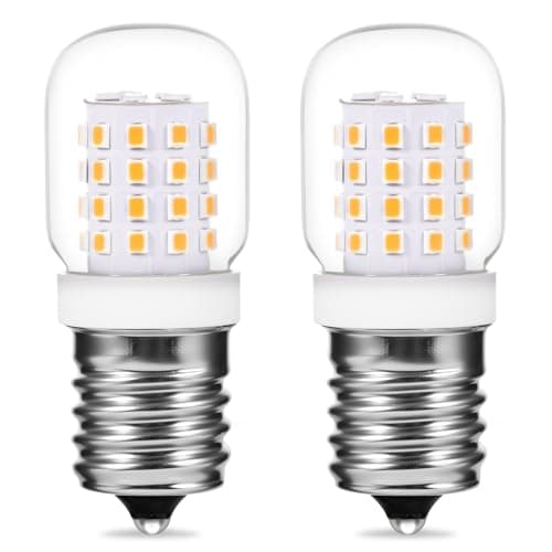 VYAOMLI E17 LED Microwave Light Bulb Under Hood 3W 380LM 40W Appliance Bulbs Incandescent Equivalent 125V for 8206232A Microwave Range Hood T7 Refrigerators Appliance Oven (Warm White, 2 Pack)