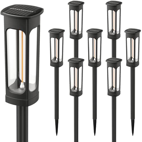 VOLISUN 8 Pack Solar Garden Pathway Lights LED Outdoor Waterproof