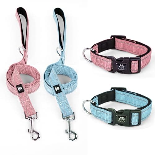 IVY&LANE Dog Collar and Leash Set for Small Dogs,Reflective Pet Collars
