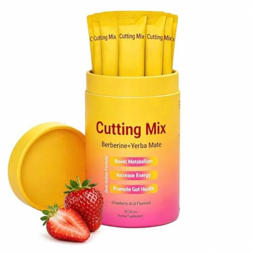 MuuDew New Cutting Drink Mix – Berberine, Chromium, Satiety & Metabolism Suppor | Gut Health & Energy | Sugar-Free, Vegan, Non-GMO | Strawberry Açaí Flavor – 30 Sticks