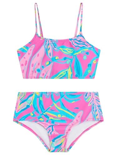 Kanu Surf Girls, Tammy Beach Sport Square Sun Bikini 2-piece Swimsuit, Tammy Pink, 16