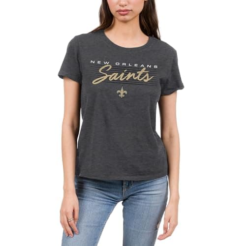 New Orleans Saints Retro Script Lines - NBA Women's Short Sleeve Fan T-Shirt