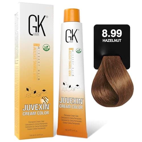 GK HAIR Global Keratin Professional Hair Color Cream Tube (3.4 Fl Oz/100ml) Nourishing & Cleansing Colors for Styling High Performance Long Lasting Permanent Natural Toner Dye