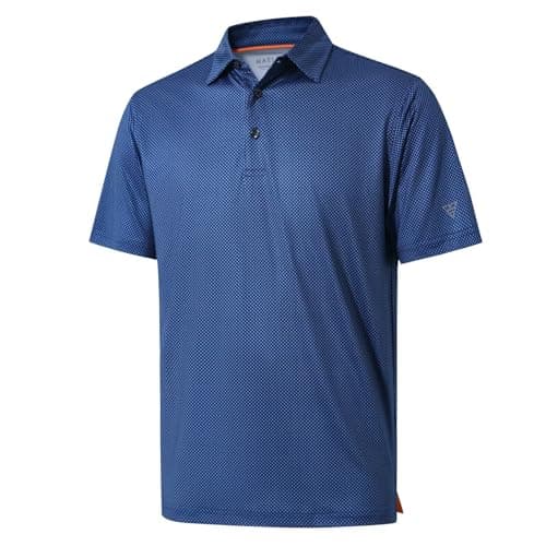 Golf Shirts for Men Dry Fit Short Sleeve Print Performance Moisture Wicking Polo Shirt Blue Circle
