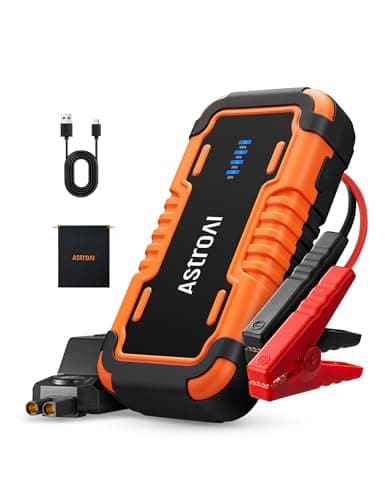 AstroAI P10 Car Battery Jump Starter, 5000A Portable Jump Starter Battery Pack for Up to 10L Gas & 8L Diesel Engines, 12V Lithium Jump Box, Auto Booster Pack with 3-Mode LED Lights & Jumper Cable