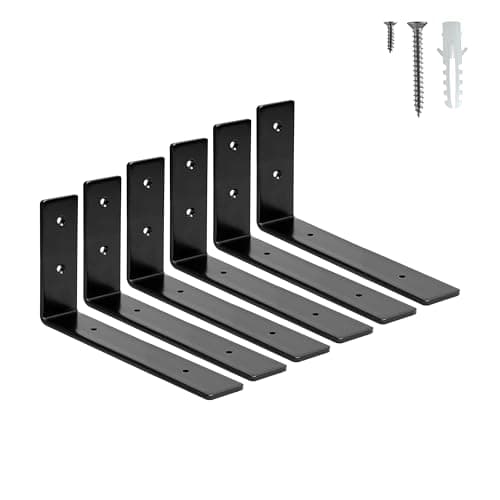 HEART ART Shelf Bracket 8 inch,L Brackets for Shelves 6 Pack