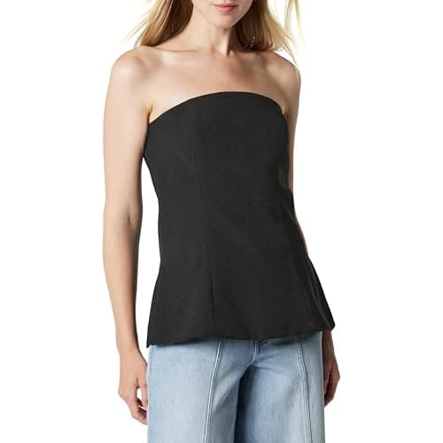 The Drop Women’s Stowe Woven Strapless Tunic, Black, S