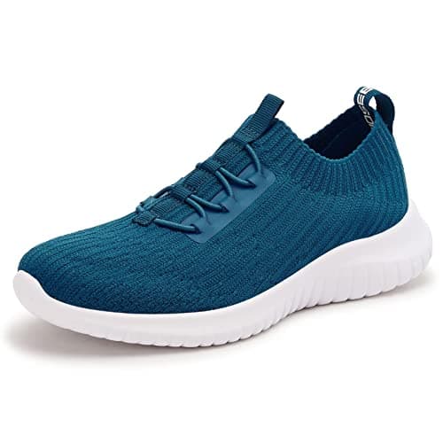 konhill Women's Slip On Walking Tennis Shoes 5.5 Blue, 35.5