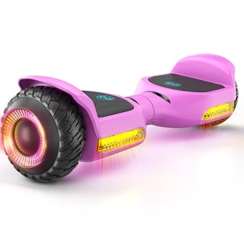 Gyroor Self Balancing Scooter New G13 All Terrain Balancing Scooter with LED Lights, Self Balancing Off Road with Bluetooth for Kids ages 6-12 and Adults-Pink