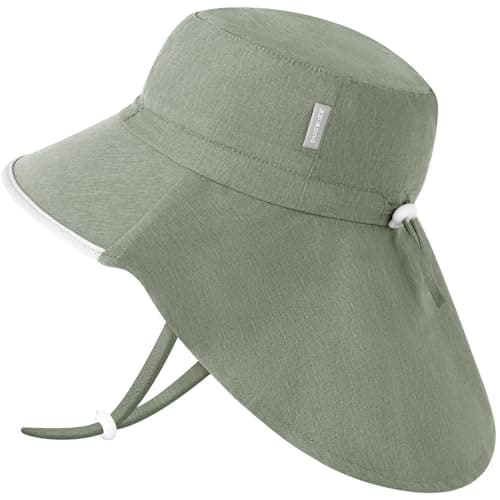 Duoyeree UPF 50+ Toddler Sun Hat, Wide Brim UV Protection for 6M-12Y