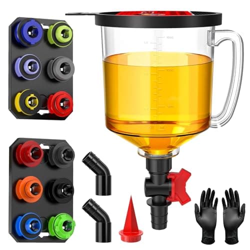 19-Piece Spill Proof Oil Funnel Kit For Automotive Use w/ 12 Adapter, 1.6QT