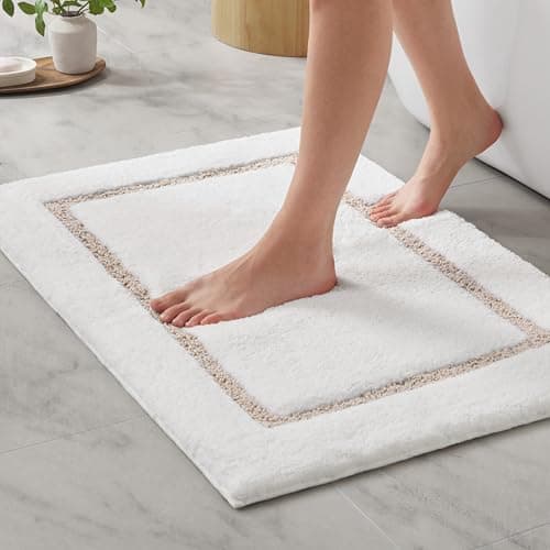 Madison Park Roan Border Tufted Bath Rug Non-Slip, 24 x 36, Beige
