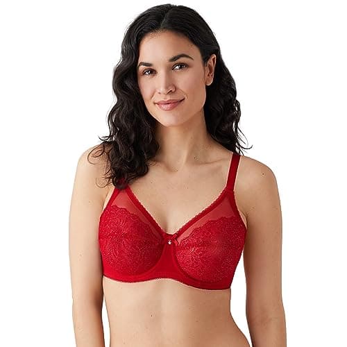 Wacoal Women's Retro Chic Unlined Mesh Full Coverage Underwire Bra, 855186