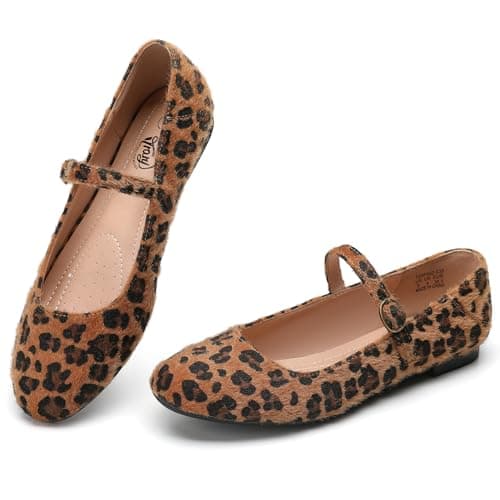Trary Mary Jane Shoes Women, Flats for Women Mary Jane Flats Shoes Dressy Leopard Size 7.5