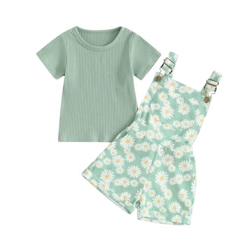 fhutpw Toddler Baby Girl Summer Outfits Ruffle Short Sleeve Tops Shorts Set